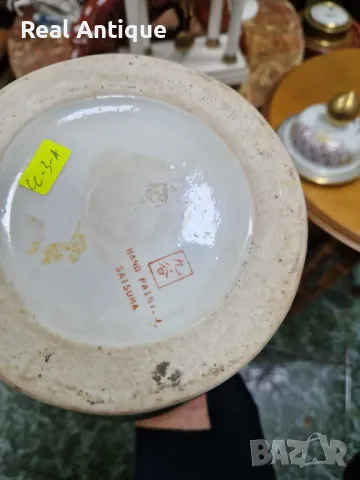 Красив оригинален антикварен порцеланов буркан Satsuma , снимка 10 - Антикварни и старинни предмети - 48422552
