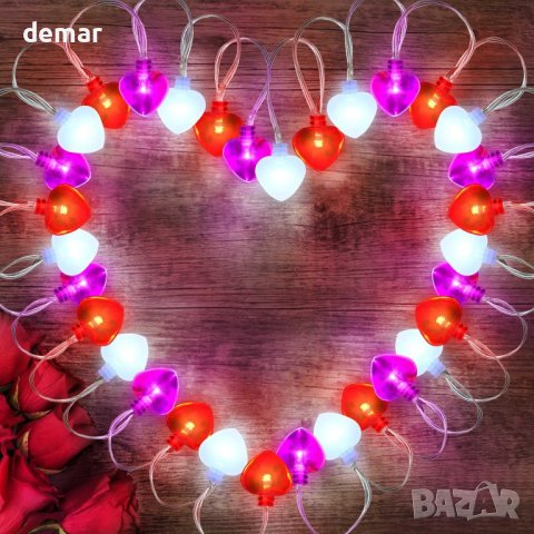 Ezzfairy 45 LED лампи сърца свети валентин за външна декорация (8 режима), снимка 2 - Лед осветление - 43976953