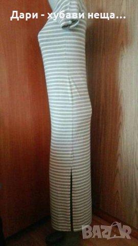 Дълга ежедневна рокля в бяло и сиво👗🍀S,M👗🍀арт.2022, снимка 3 - Рокли - 33449942