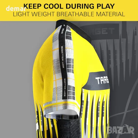 TARGET Darts Scott Williams Dart Shirt 2025: Мъжка тениска за дартс за Световното първенство 2025, снимка 3 - Тениски - 49821610