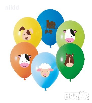 Домашни животни ферма Обикновен надуваем латекс латексов балон парти хелий или газ, снимка 3 - Други - 30767728