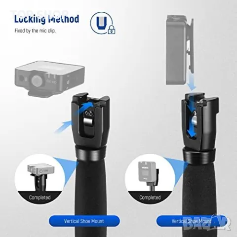 Нова телескопична стойка трипод за микрофон RODE DJI SmallRig Mic Влог, снимка 3 - Слушалки и портативни колонки - 49919359