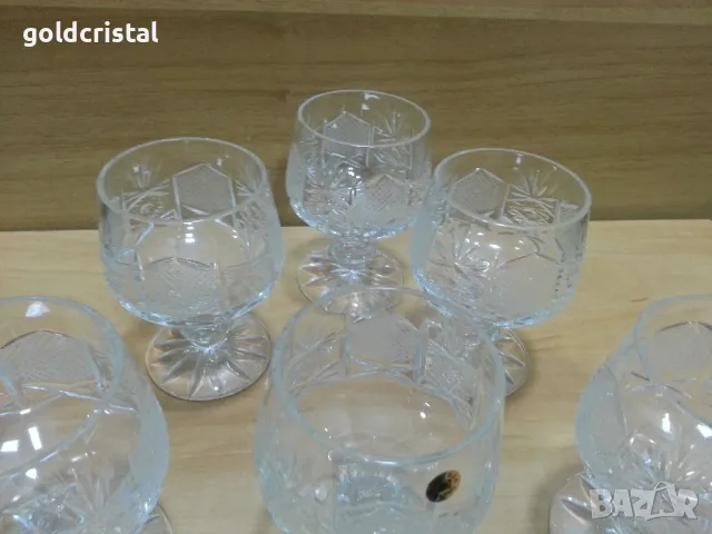 кристални чаши серия Зорница лукс коняк , снимка 6 - Антикварни и старинни предмети - 49599725