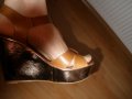 естествена кожа обувки ток платформа  7см Сандали, снимка 6