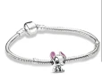 Гривна с талисмани тип Pandora Лило и Стич Lilo and Stitch , снимка 2