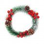 3226 Коледен венец с декорация шишарки и плодове, 20см, снимка 1