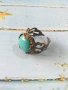  Разкошен пръстен с Тюркоаз и прекрасни орнаменти в цвят Античен бронз , снимка 1 - Пръстени - 33671809