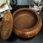 Дърворезба ръчно изработен съд , снимка 4