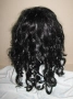 Перука от изкуствена коса 60 см черна на букли, отлична, снимка 4