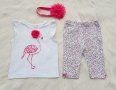 Тениска фламинго и късо клинче за момиче 80-86см., снимка 6