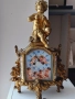 Много рядък Каминен бронзов часовник-Франция 19 век ,позлата, порцелан, 4 200 €, снимка 3