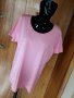 Нова изчистена светло розова тениска тип туника ХЛ