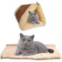 Самозатопляща се котешка постелка - легло, къщичка 2в1, за котки и малки палета, снимка 2