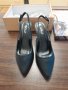 Дамски черни кожени обувки с ток 39 номер НОВИ, снимка 2
