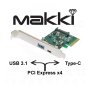 PCI-E card то USB3.1 A , Type C ports - MAKKI, снимка 1