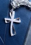 Масивен сребърен ланец с кръст. В кутия., снимка 2