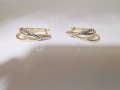 Златни обеци бяло и жълто злато , снимка 4