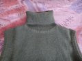 Тъмно зелен пуловер поло без ръкави, снимка 4