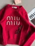 Дамски Пуловер С Дълъг Ръкав Miu Miu - Черен Или Червен Код A389, снимка 3