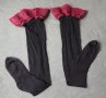 S/M силиконови чорапи с дантела в бордо цвят, снимка 5