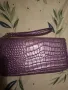 Лилаво портмоне с два ципа крокс, снимка 2