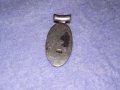 ЕЛЕГАНТЕН СРЕБЪРЕН АР ДЕКО СТИЛ МЕДАЛЬОН АНГЛИЯ СРЕБРО 925 с ШЛИФОВАН СЕДЕФ 36136, снимка 7