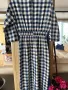Рокля каре синьо, бяло и черно, снимка 5