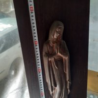 Богородица пано от чугун статуя икона статуетка масивна, снимка 4 - Антикварни и старинни предмети - 37145895