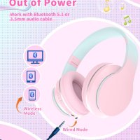 Bluetooth 5.1 безжични детски слушалки сгъваеми,розови и лилави, снимка 8 - Безжични слушалки - 43759784