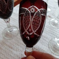 Червен кристал чаши за вино, снимка 5 - Чаши - 35310442