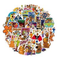 50 бр Скуби Ду Scooby Doo самозалепващи лепенки стикери за украса декор картонена торта, снимка 1 - Други - 43991847