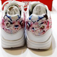 Намалени Nike Air Max 1 Print White/White-University Blue Cherry Blossom Дамски Маратонки Номер 38, снимка 11 - Маратонки - 36725965