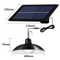 Соларна LED лампа LL-A1 с дистанционно управление, кабел 3 метра, 3 степени на яркост, снимка 4 - Външни лампи - 38883371