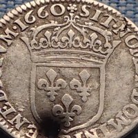 Сребърна монета 1 1/2 Екю 1660г. Луй XIV Руан Франция 28457, снимка 7 - Нумизматика и бонистика - 42968368