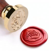 Восъчен печат роза Комплект : печат , лъжица и восък, снимка 1 - Други ценни предмети - 26742161