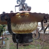 Продавам ретро висяща лампа от ковано желязо за кухня, механа.., снимка 5 - Полилеи - 43869199