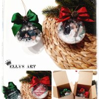 Коледна топка с Ваша снимка и персонализиран надпис, снимка 2 - Коледни подаръци - 43158527