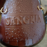 Винтидж комплект за  Сангрия от кехлибарено стъкло 70- те години на миналия век. Кана и 6 чаши, снимка 6 - Сервизи - 44875352