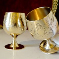 Английски чаши,никелово сребро,барок,маркирани. , снимка 2 - Антикварни и старинни предмети - 43849770