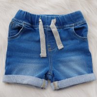 Къси дънкови панталони 6-9-12-18-24 месеца, снимка 4 - Бебешки дънки - 28887167