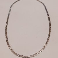Сребърен синджир 3+1 плоска плетка с родиево покритие, снимка 2 - Колиета, медальони, синджири - 44109875
