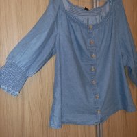 Дънкова блуза, снимка 2 - Блузи с дълъг ръкав и пуловери - 43914234
