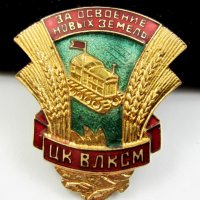 Стара съветска значка-СССР-Руски знак-Топ емайл-Винт-Съветски значки, снимка 4 - Колекции - 43107691