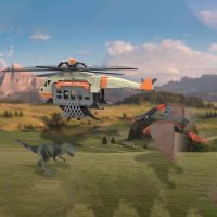 Хеликоптер за спасяване на динозаври със звук и светлина, снимка 1 - Други - 43085681