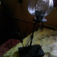 Комбинирани електрическа лампа и свещник от ковано желязо, снимка 2 - Антикварни и старинни предмети - 35319012