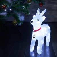 Бяло светещо еленче на батерии, снимка 2 - Декорация за дома - 42951359