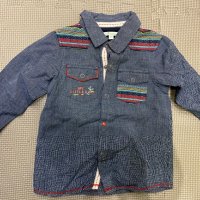 Нов пролетен комплект дънки с риза,12м, снимка 2 - Комплекти за бебе - 28520634