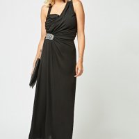 Нова дълга черна рокля с камъни, снимка 1 - Рокли - 27891586