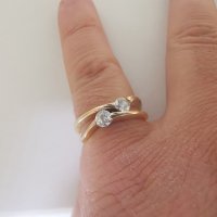 Златен дамски пръстен с циркони 7, снимка 7 - Пръстени - 43951994