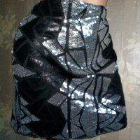 Noisy May-Къса пола с черни и сребристи малки пайети М, снимка 3 - Поли - 33617838